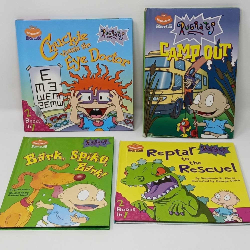 VTG RUGRATS Childrens Mixed Lot Of 4 Nickelodeon Book Club Hardcover Tommy‎